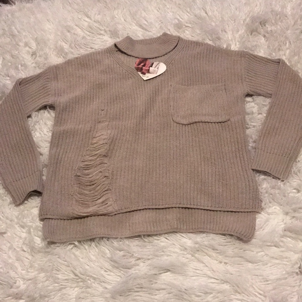 🔥Deep Sugar Distressed Choker sweater top🔥 - Picture 6 of 8